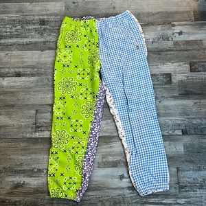 Size XL patchwork sweatpants Teddy Fresh